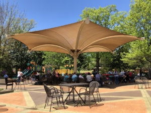 45 Foot Inverted Umbrella Fabric Shade Structure